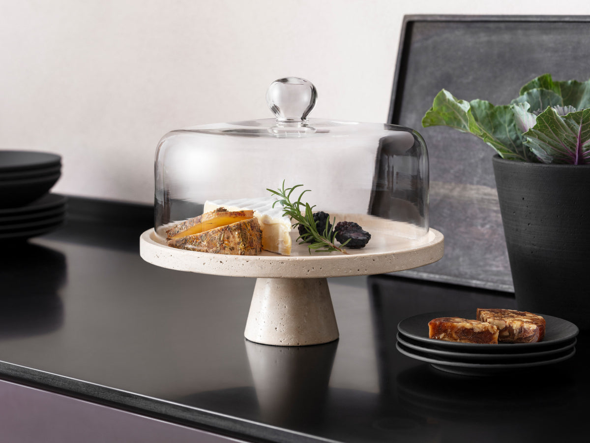 Villeroy & Boch Manufacture Travertine Servierschale mit Fuß 28x10cm – Tischideen & Ambiente