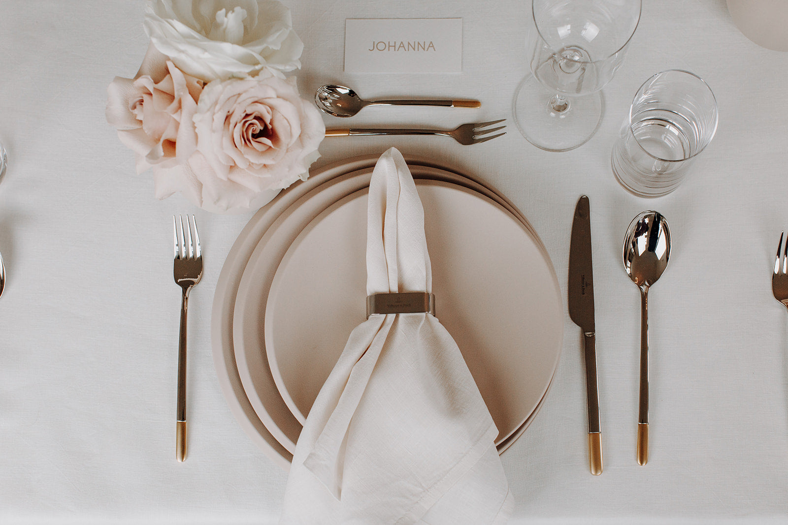 Villeroy & Boch NewMoon beige Speiseteller 27cm Set6 Lifestyle4