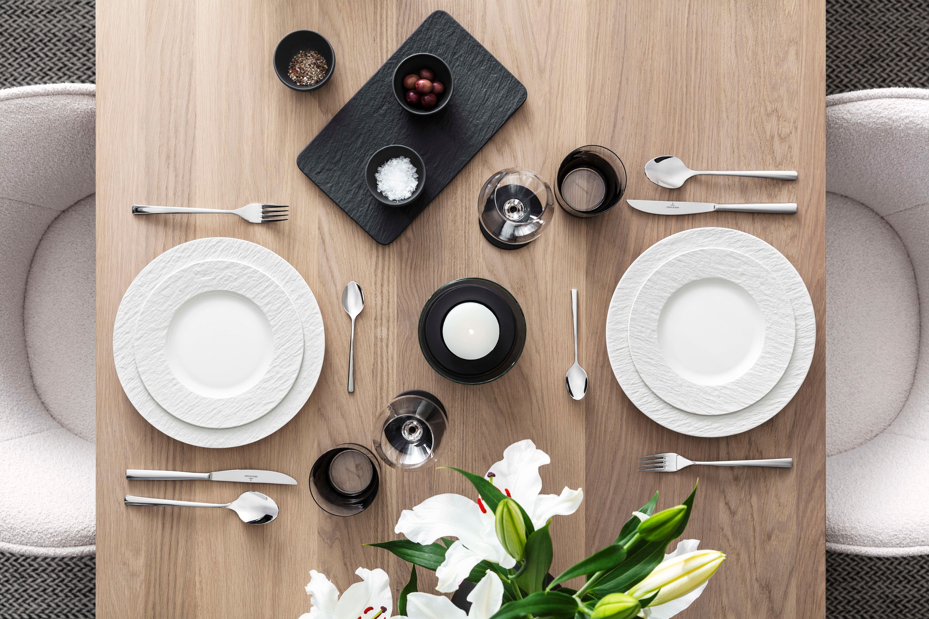 Villeroy & Boch Manufacture Rock blanc Set 18tlg + Besteck Leandra - Produktbild 4