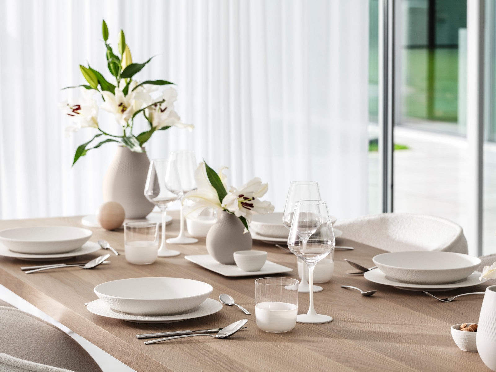 Villeroy & Boch Manufacture Rock blanc Weißweinglas Set 4tlg Lifestyle 5