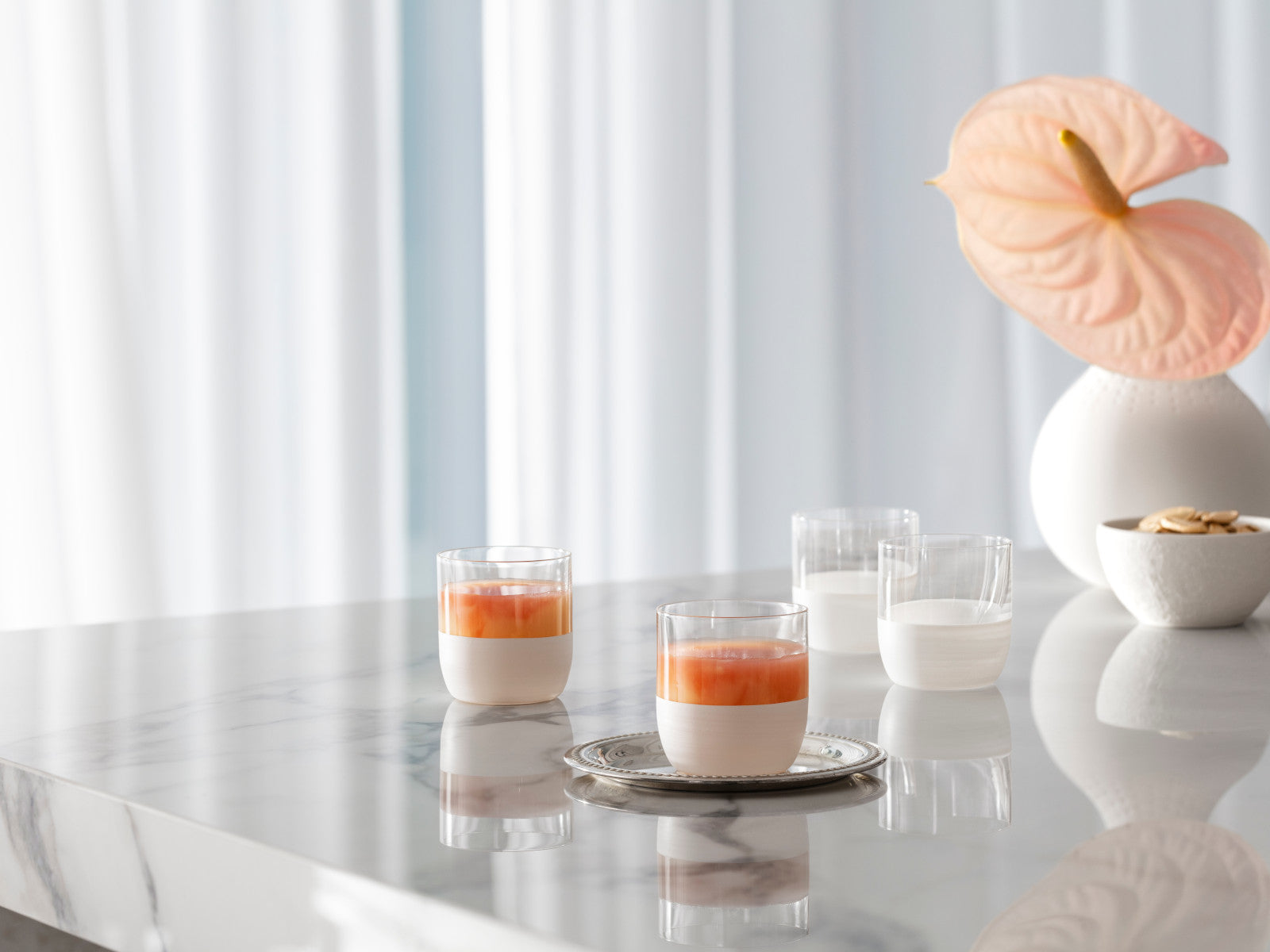 Villeroy & Boch Manufacture Rock blanc Whiskybecher Set 4tlg Lifestyle 5