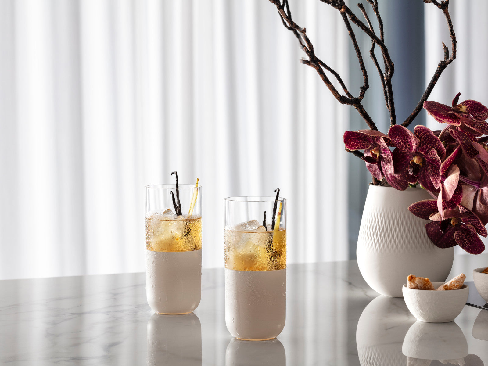 Villeroy & Boch Manufacture Rock blanc Longdrinkbecher Set 4tlg Lifestyle 1