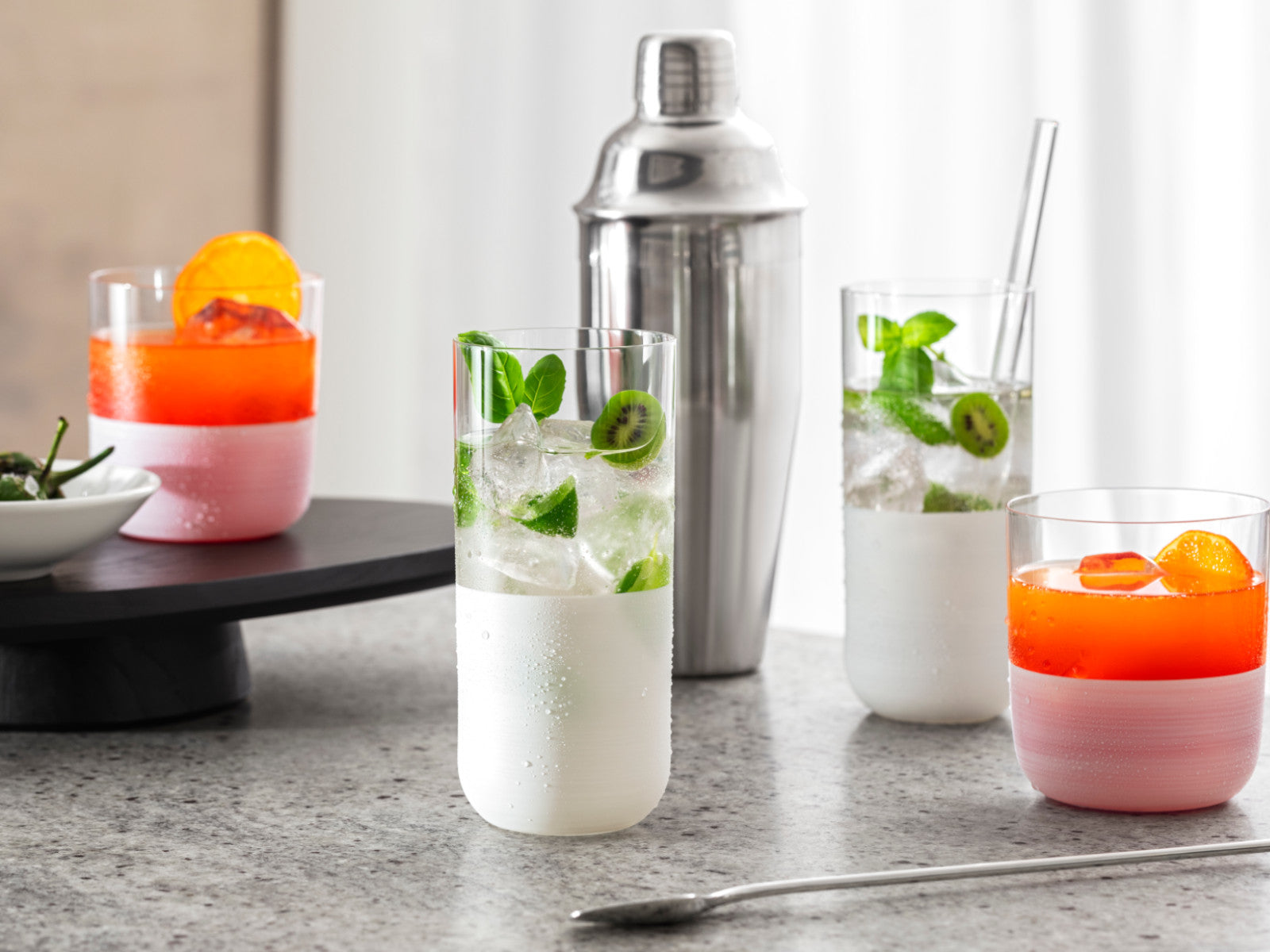 Villeroy & Boch Manufacture Rock blanc Whiskybecher Set 4tlg Lifestyle 1