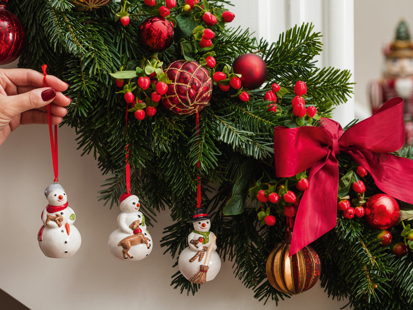 Villeroy & Boch Nostalgic Ornaments Ornamente Schneemänner 3tlg Lifestyle1