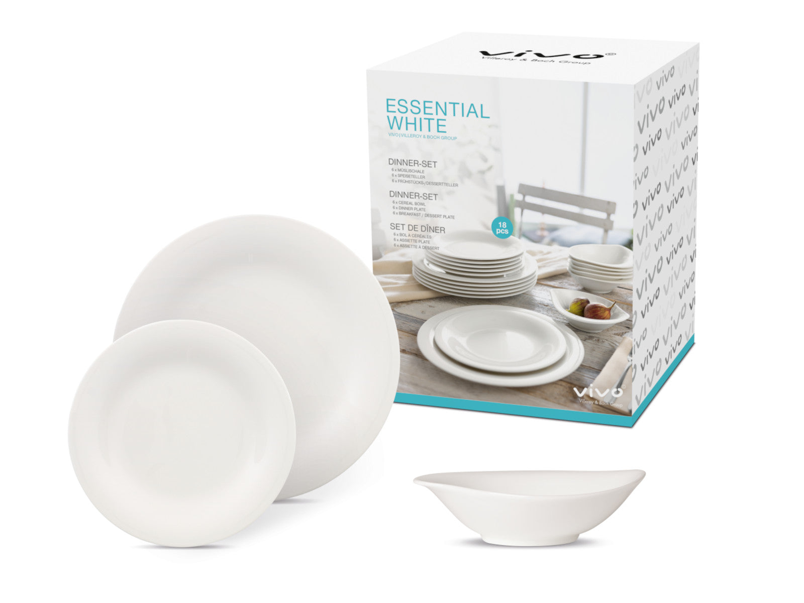 vivo V & B Group Essential White Dinner-Set 18tlg Freisteller 2
