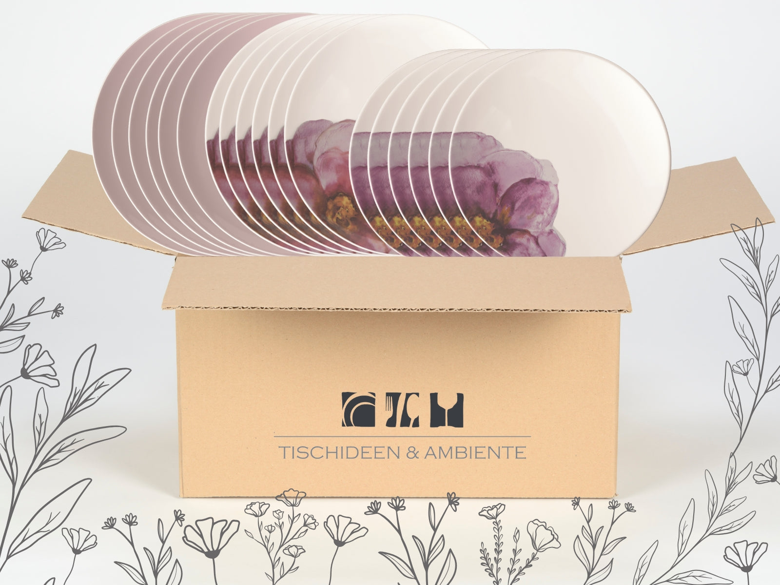 Villeroy & Boch Geschenkbox Rose Garden Tellerset 18tlg Lifestyle 1