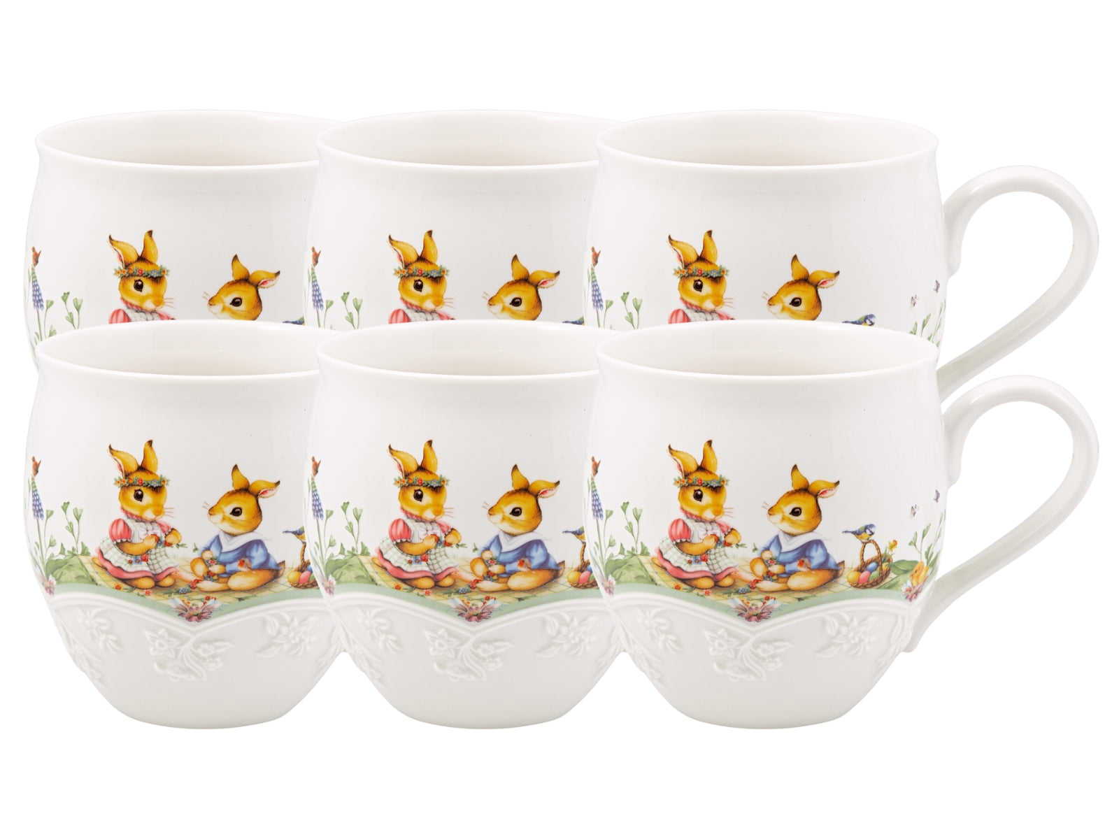Villeroy & Boch Spring Fantasy Becher mit Henkel Blumenwiese 0,5l Set6 Freisteller 1