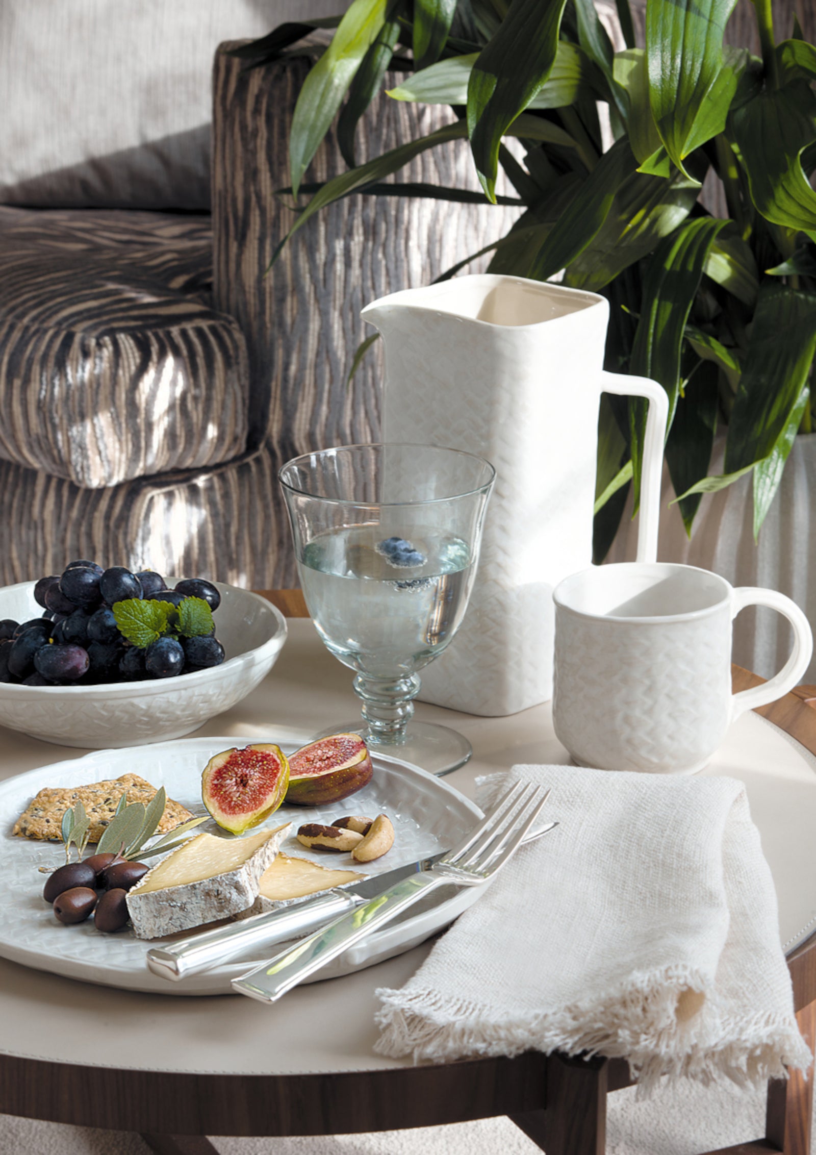 Greengate Leinen Serviette off white 40x40cm Lifestyle