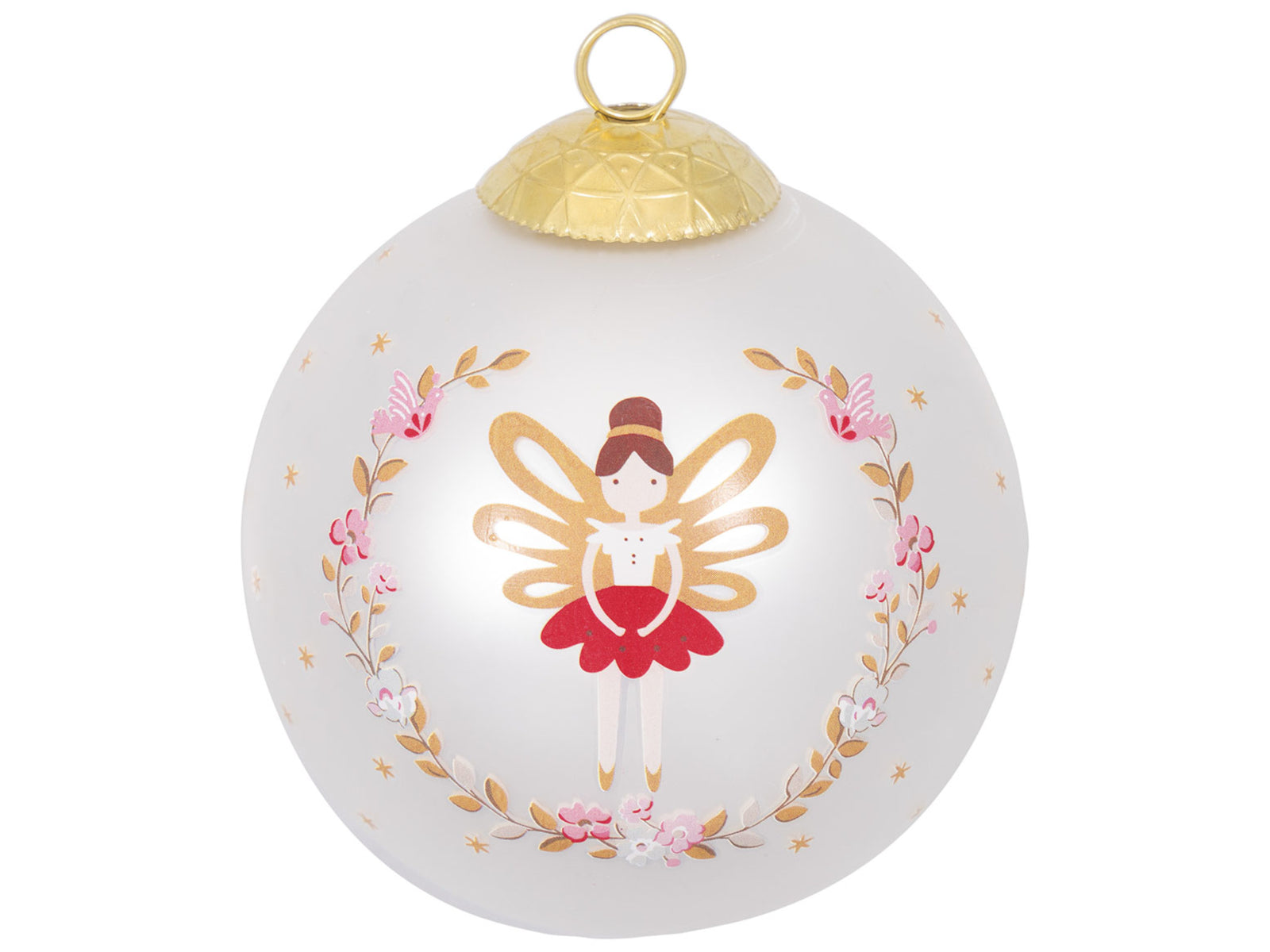 Greengate Cindarella Xmas Weihnachtskugel white 8cm Freisteller 1