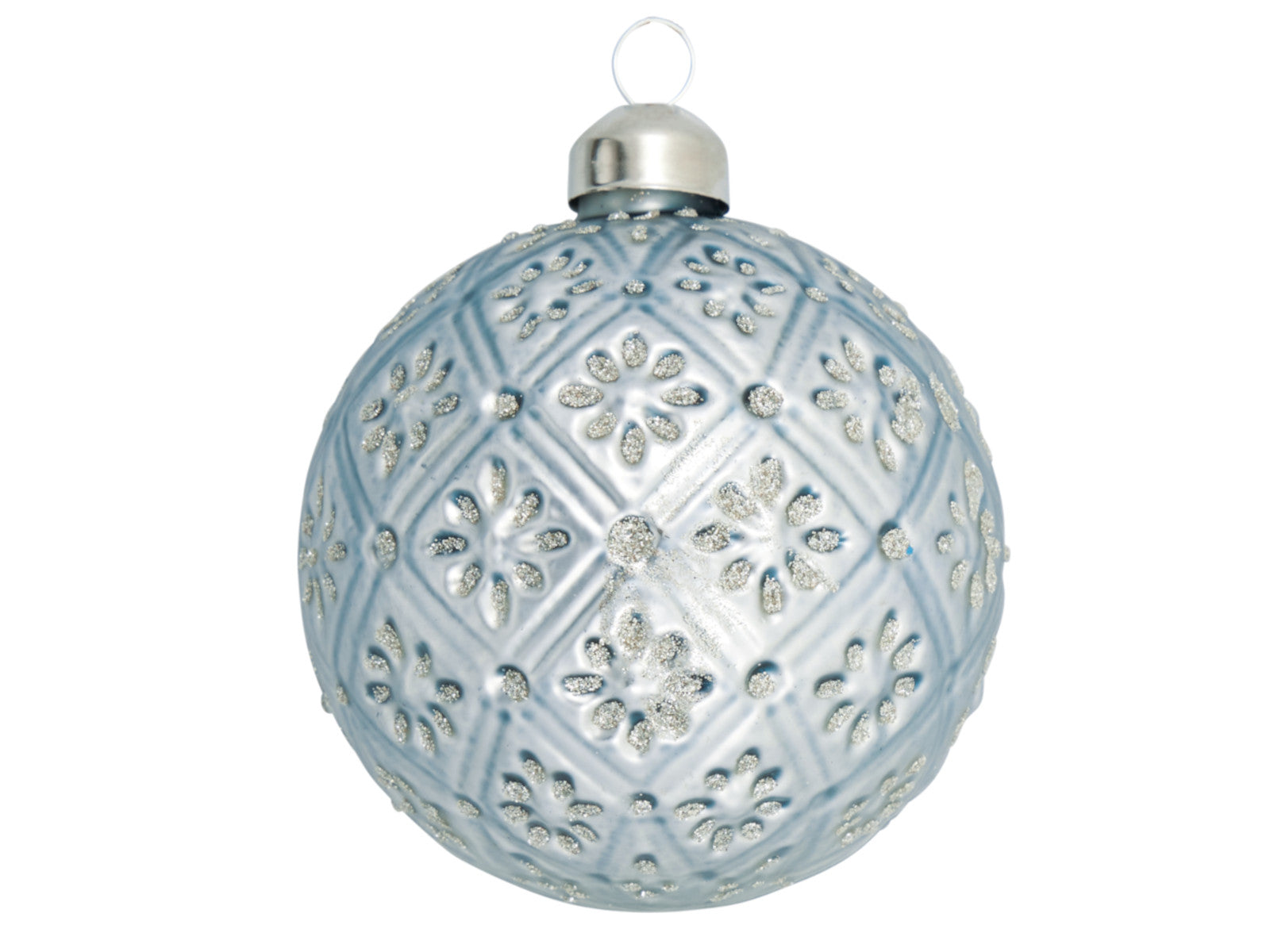 Greengate Harmony Weihnachtskugel sparkling blue 8cm Freisteller 1