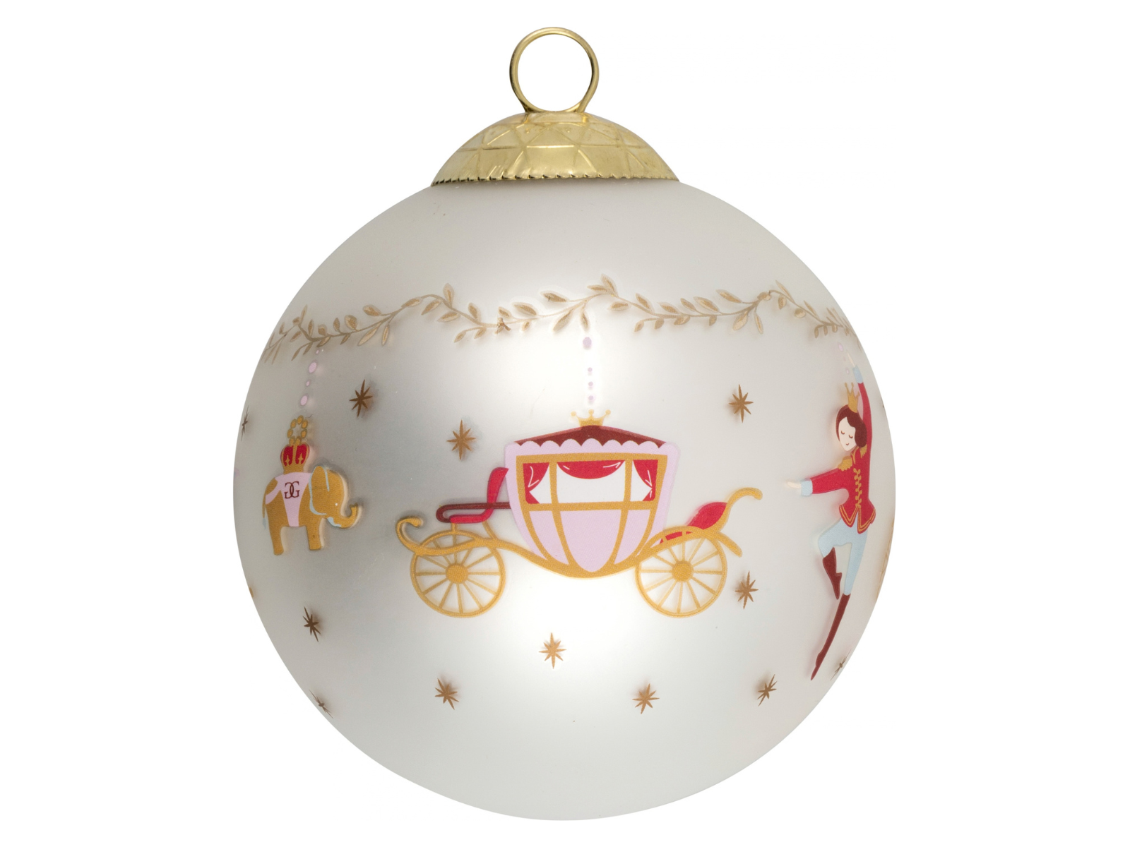 Greengate Royal Christmas Christbaumkugel Glas weiß 8cm