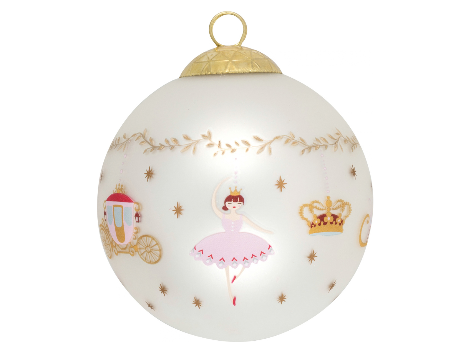 Greengate Royal Christmas Christbaumkugel Glas weiß 8cm - Produktbild 2