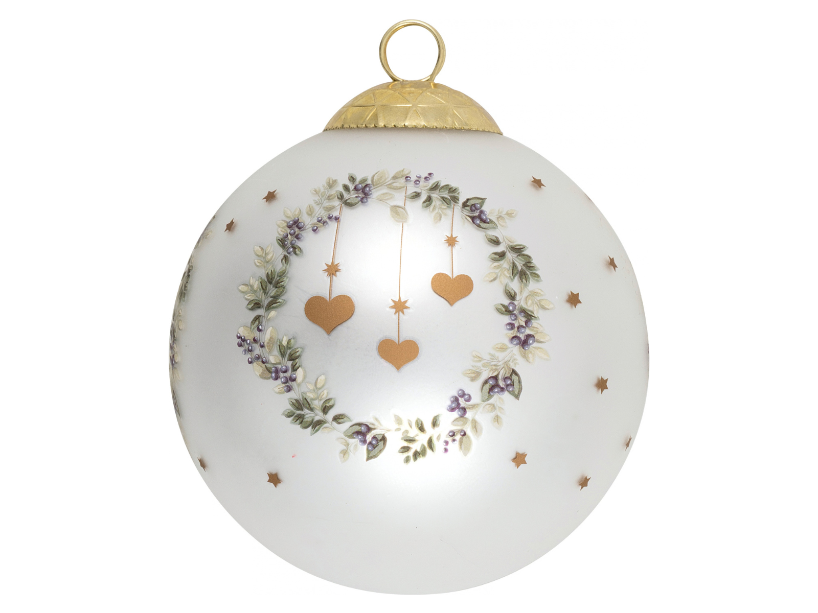 Greengate Zelda Christbaumkugel Glas weiß 8cm
