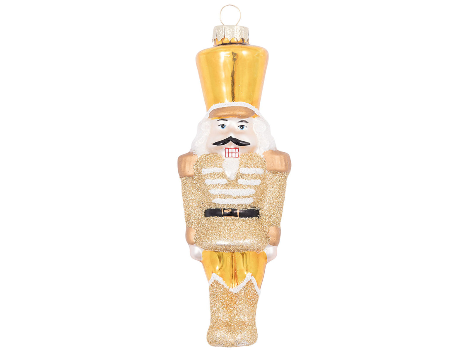 Greengate Anhänger Glas Nussknacker gold large 15cm Freisteller 1