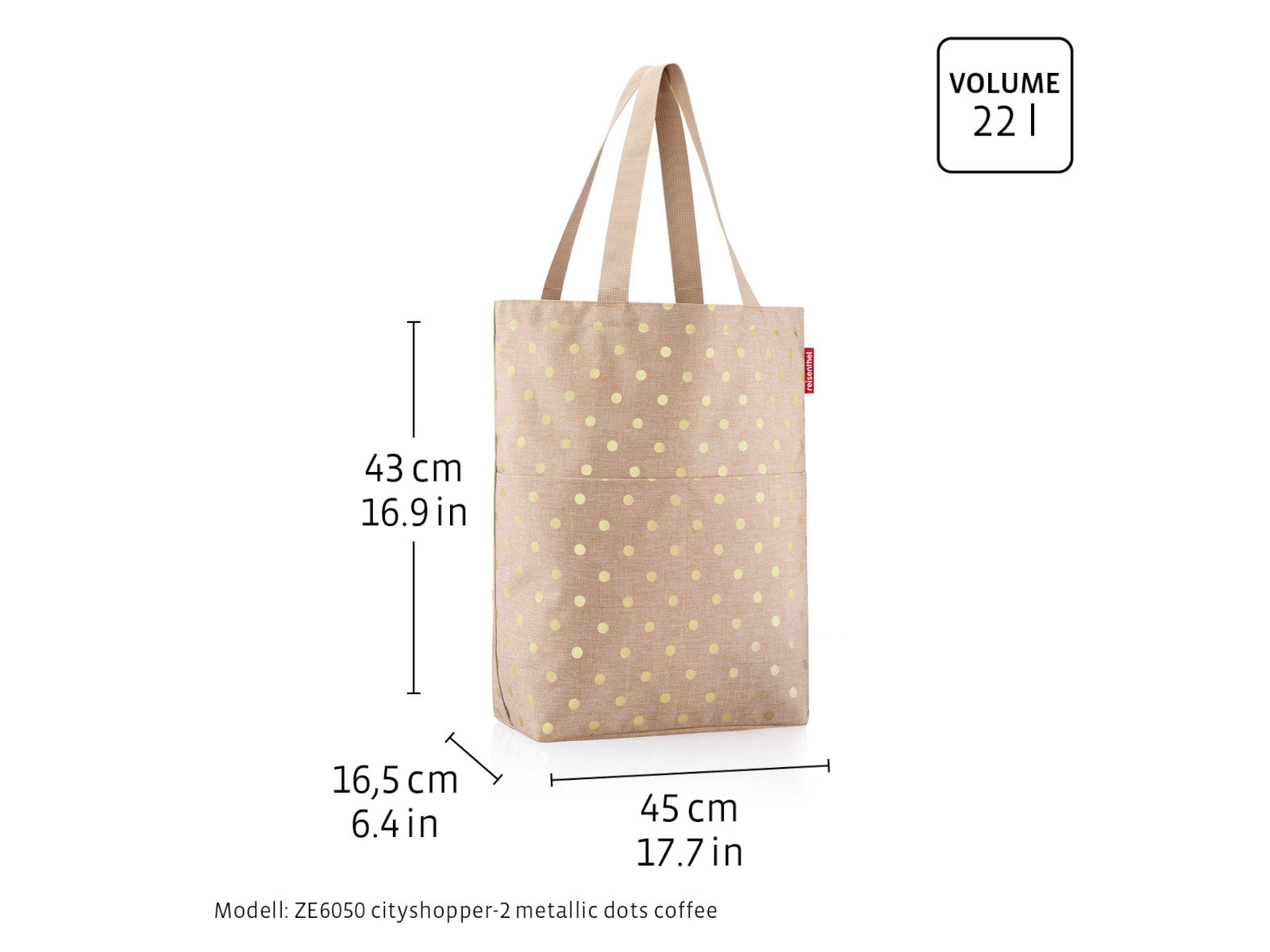 reisenthel cityshopper 2 metallic dots coffee Set2 Freisteller 4