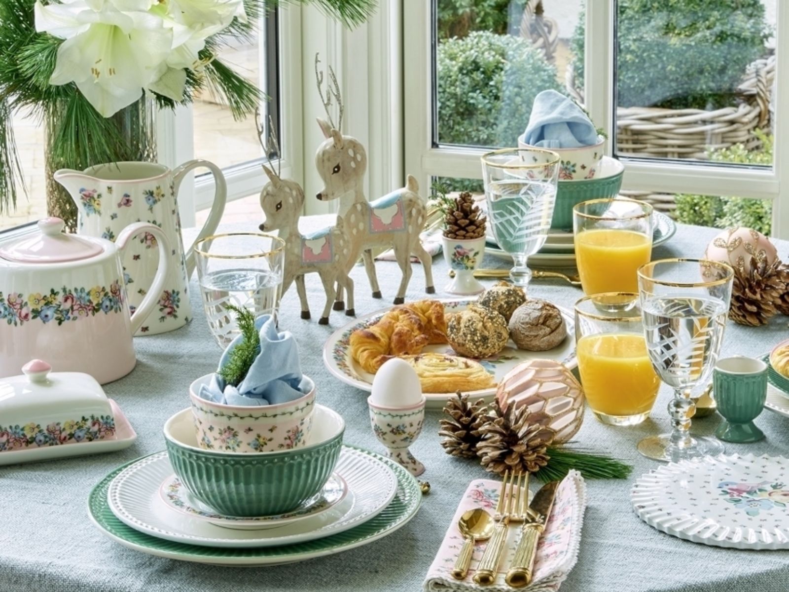 Greengate Callie Stoffserviette white 40 x 40 cm