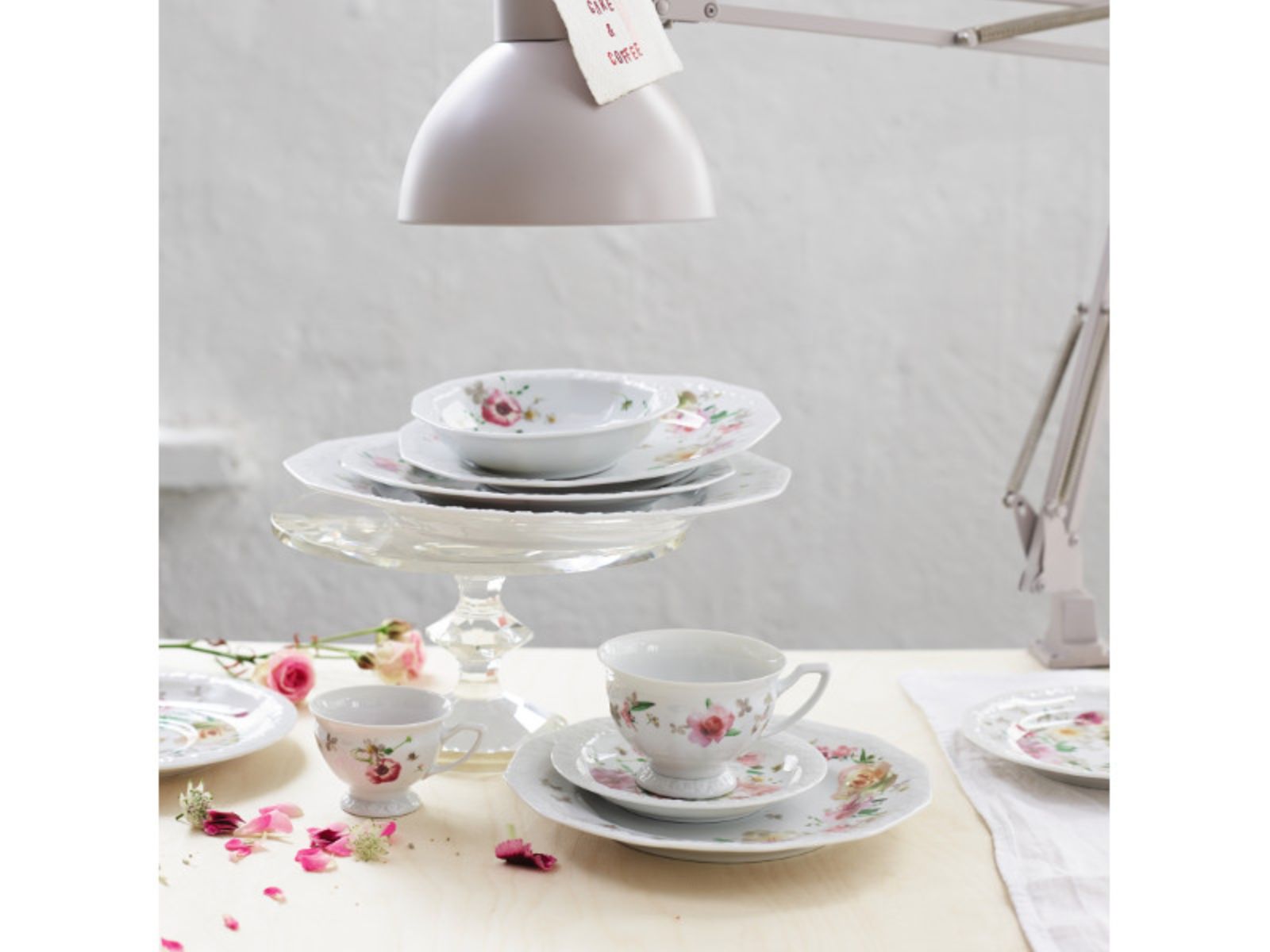 Rosenthal Maria Pink Rose Kuchenplatte rechteckig