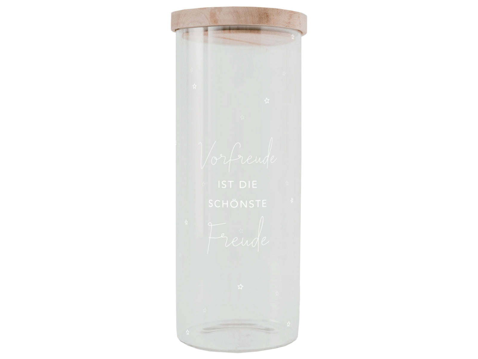 Eulenschnitt Vorratsglas Vorfreude klar 25cm Freisteller 1
