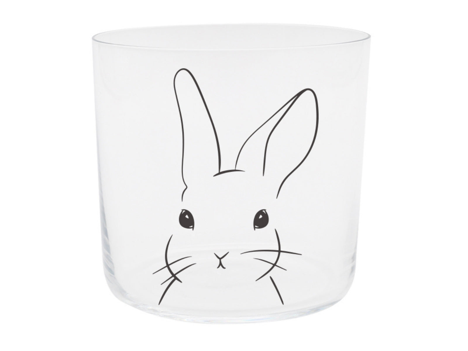 Eulenschnitt Trinkglas Hase schwarz 0,35l