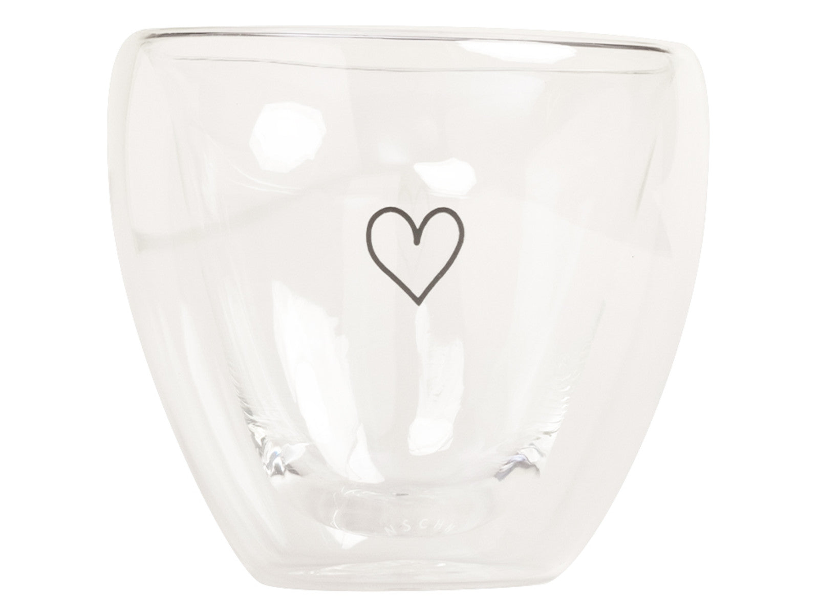 Eulenschnitt Doppelwandiges Herzglas Herz 200ml Freisteller 1