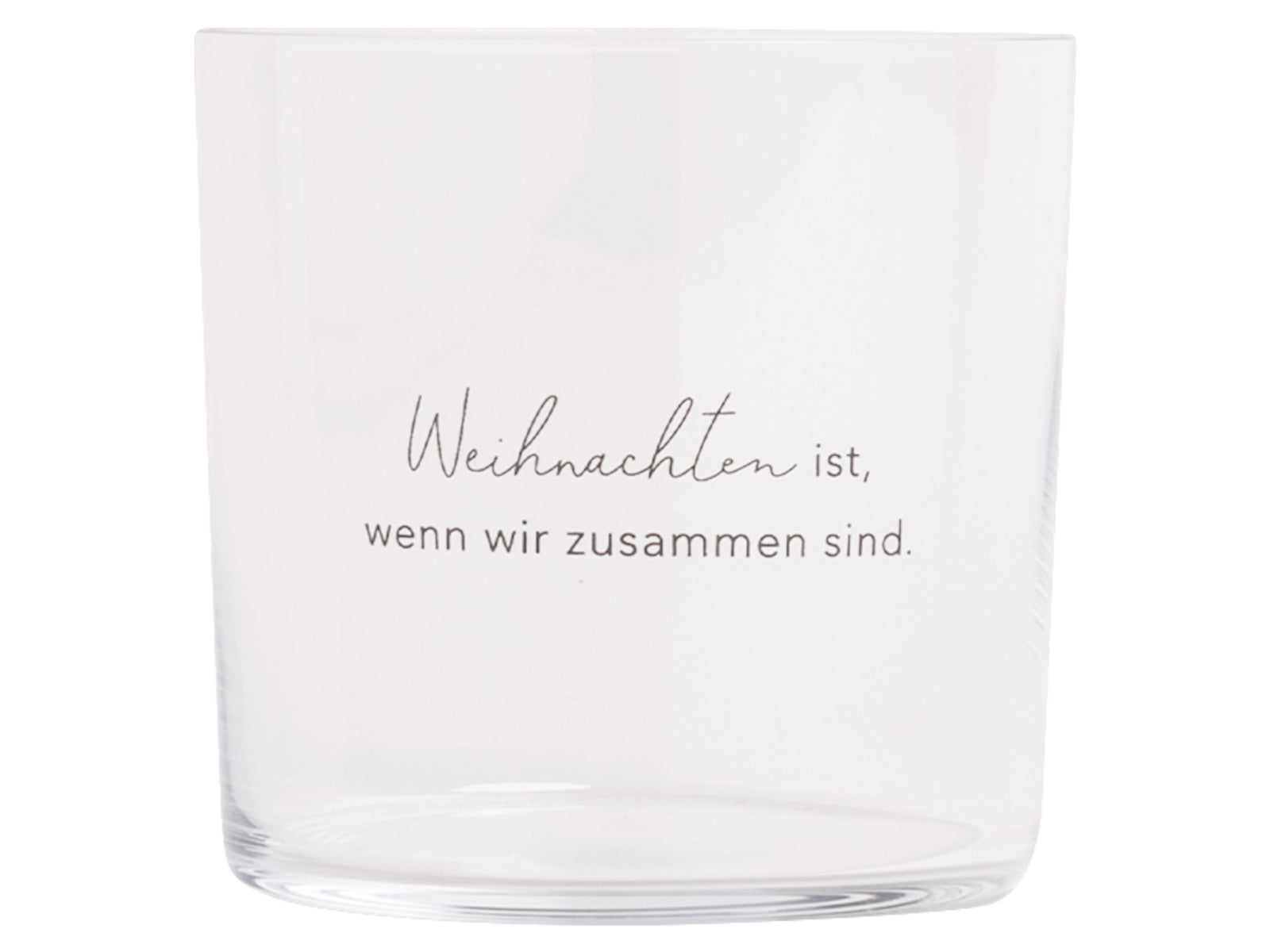 Eulenschnitt Trinkglas Weihnachten ist klar 0,35l Freisteller 1