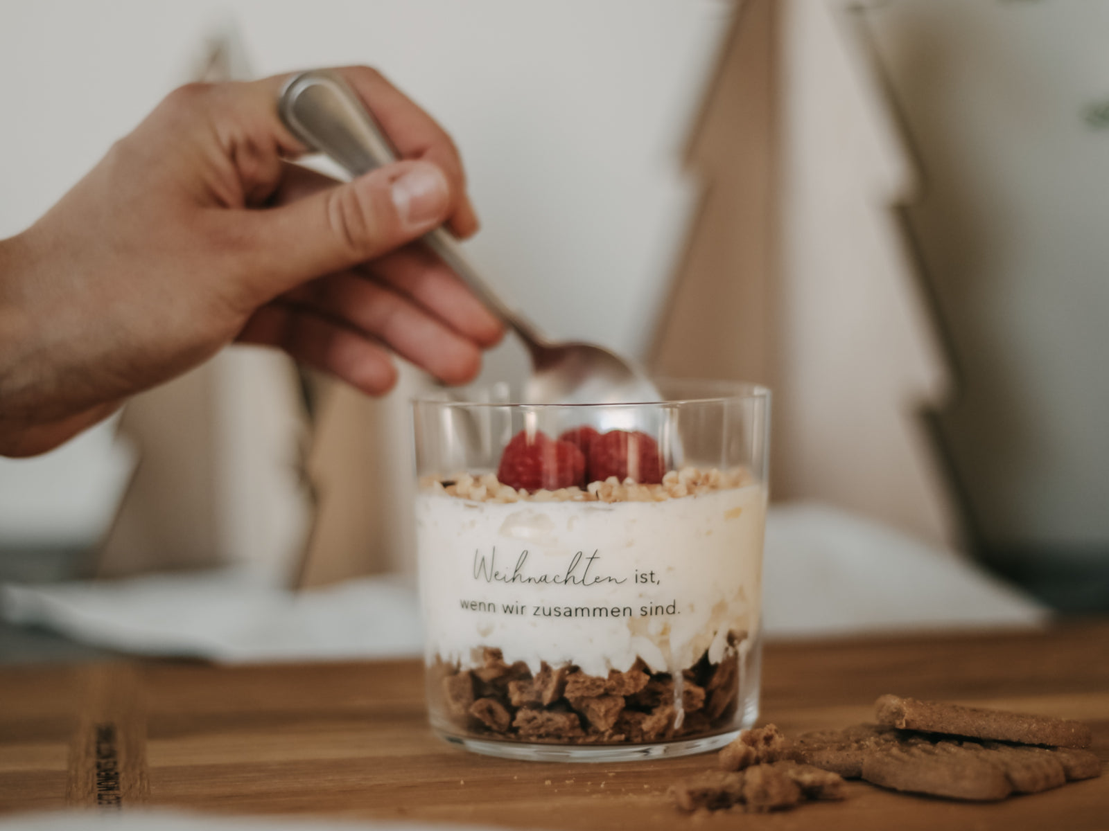 Eulenschnitt Trinkglas Weihnachten ist klar 0,35l Lifestyle 4