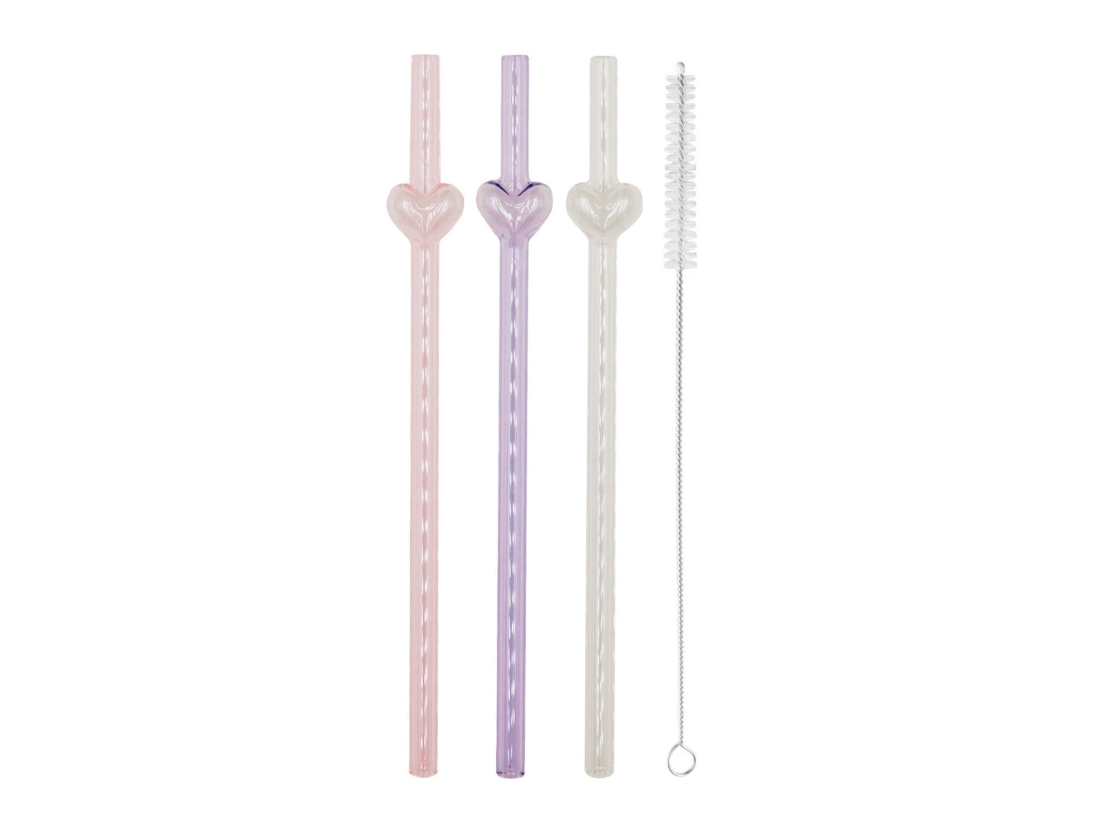 Eulenschnitt Strohhalme Bubble heart rosa 20cm Set 3tlg