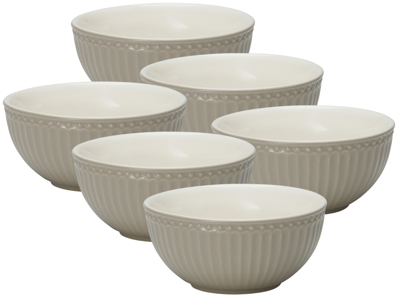 Greengate Alice Müslischale warm grey 14 cm Set6 Freisteller