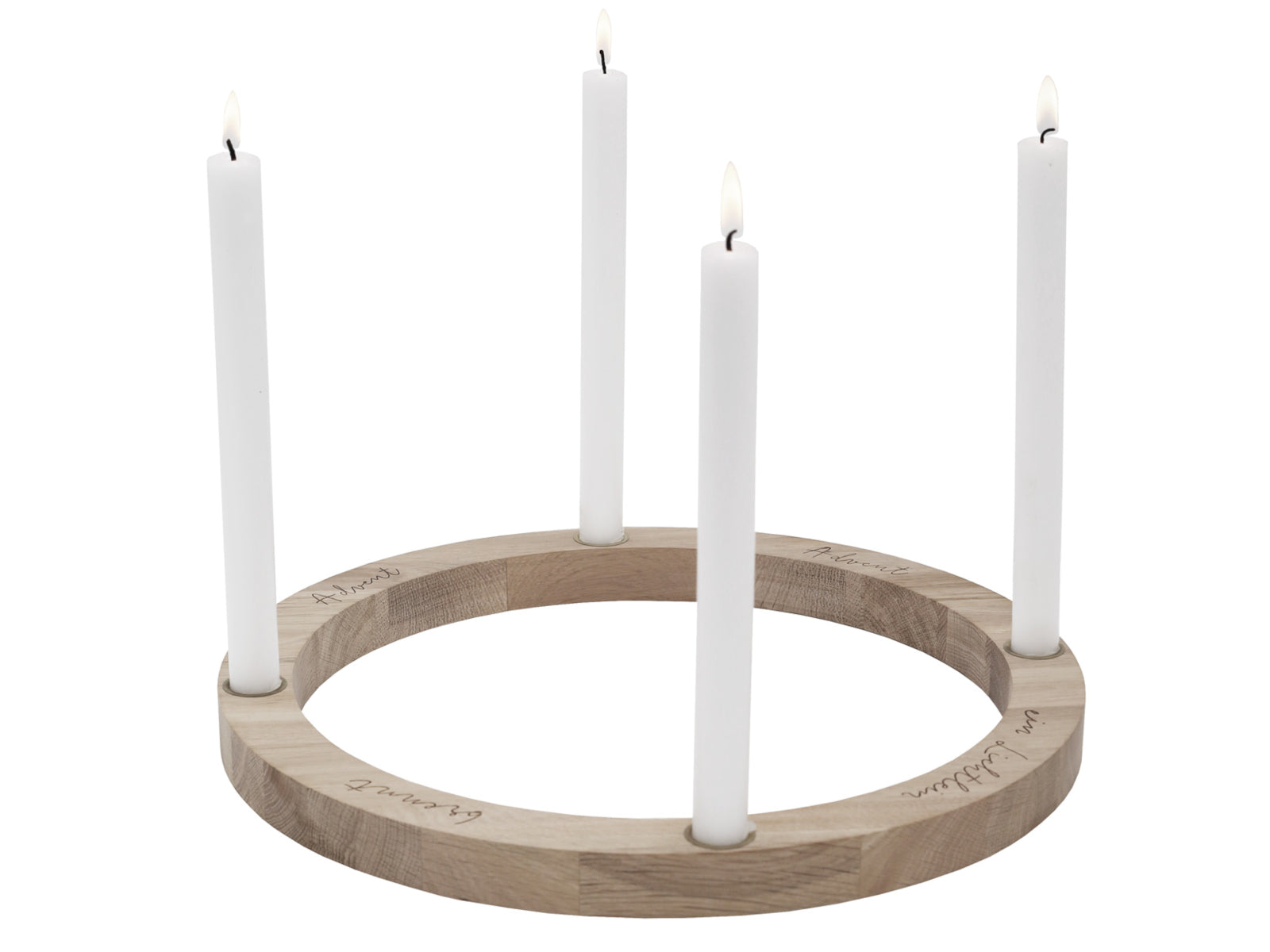 Eulenschnitt Adventskranz aus Eiche 36cm Freisteller 1
