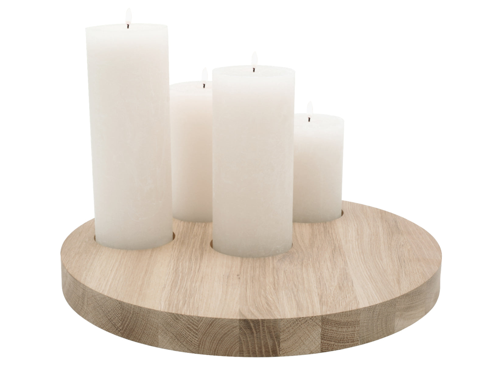 Eulenschnitt Kerzenbrett aus Eiche 32cm Freisteller 2