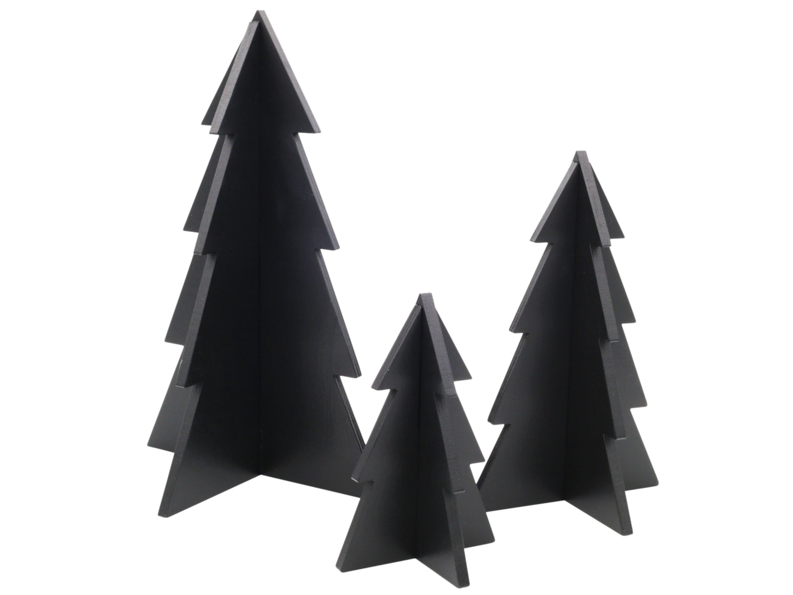 Eulenschnitt Tannenbäume schwarz Set3 Freisteller 1