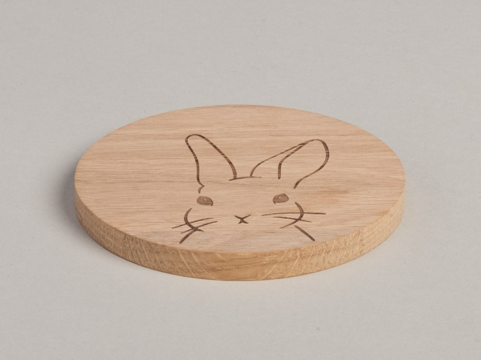 Eulenschnitt Untersetzer aus Eiche Hase 11,2cm - Produktbild 4