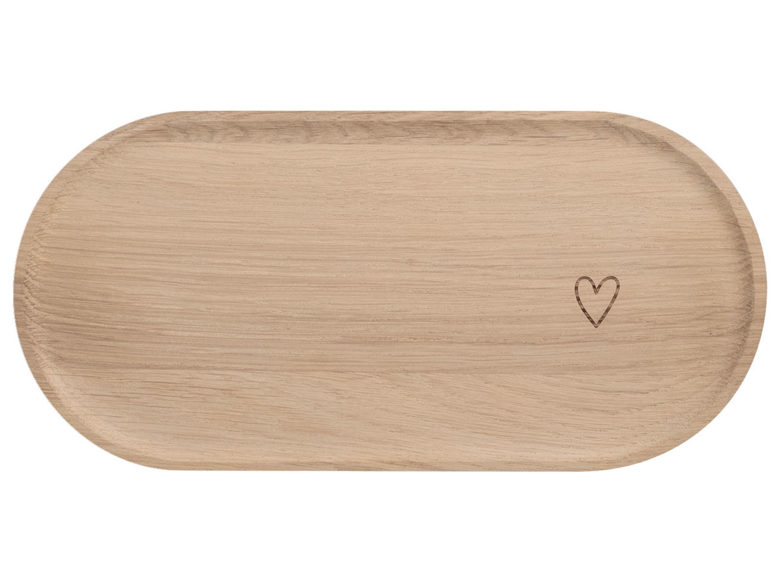 Eulenschnitt Tablett Eiche Herz 25cm Freisteller 1