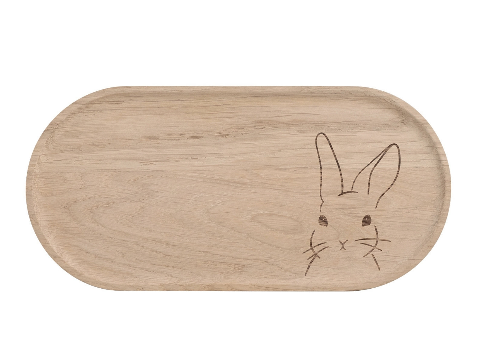 Eulenschnitt Tablett aus Eiche Hase 25,5x12cm