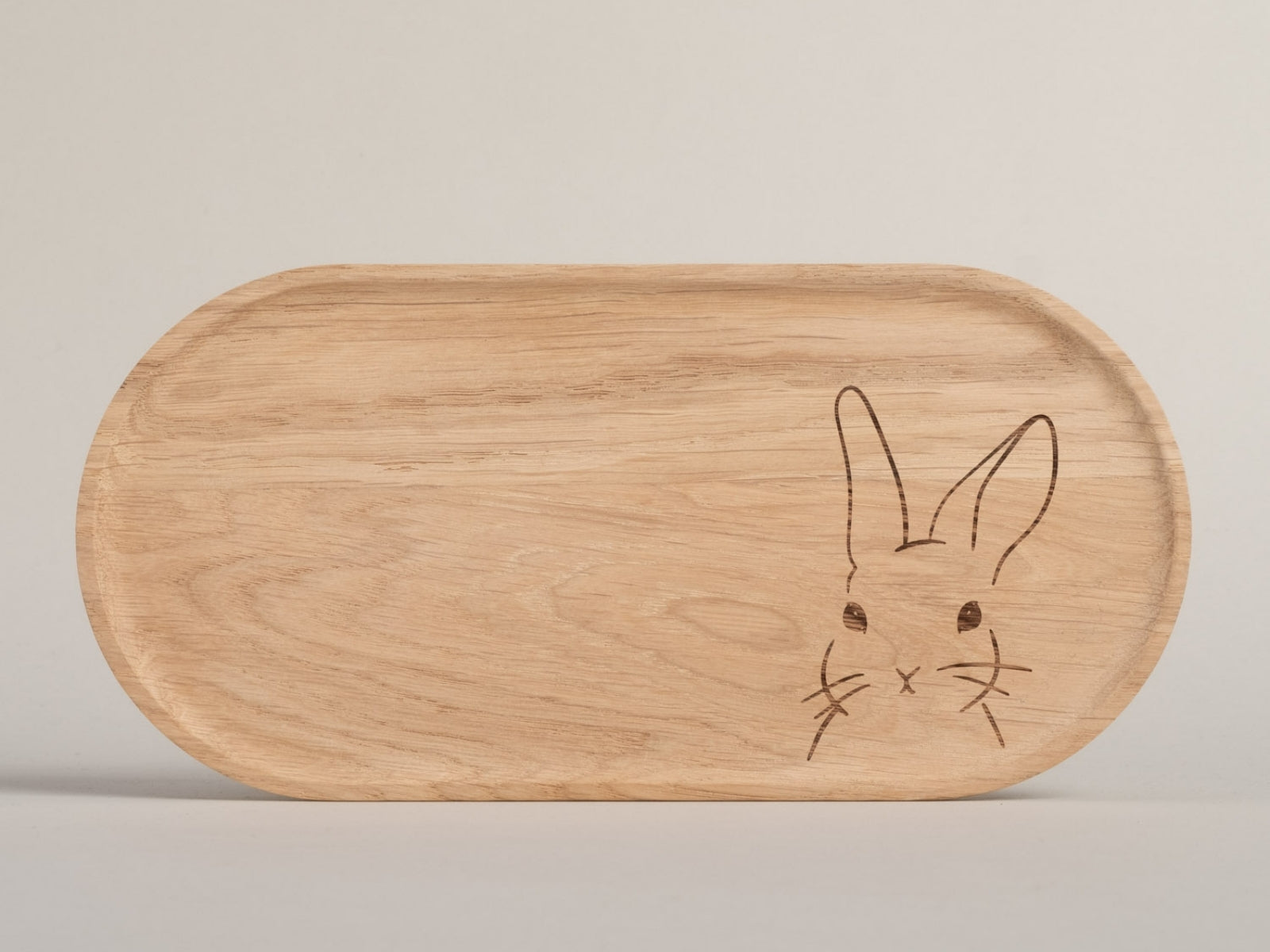 Eulenschnitt Tablett aus Eiche Hase 25,5x12cm - Produktbild 2