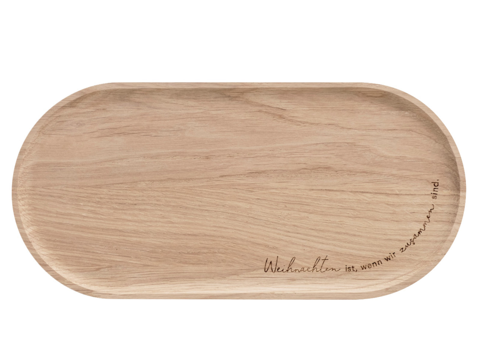 Eulenschnitt Mini Tablett aus Eiche Weihnachten ist 25cm Freisteller 1