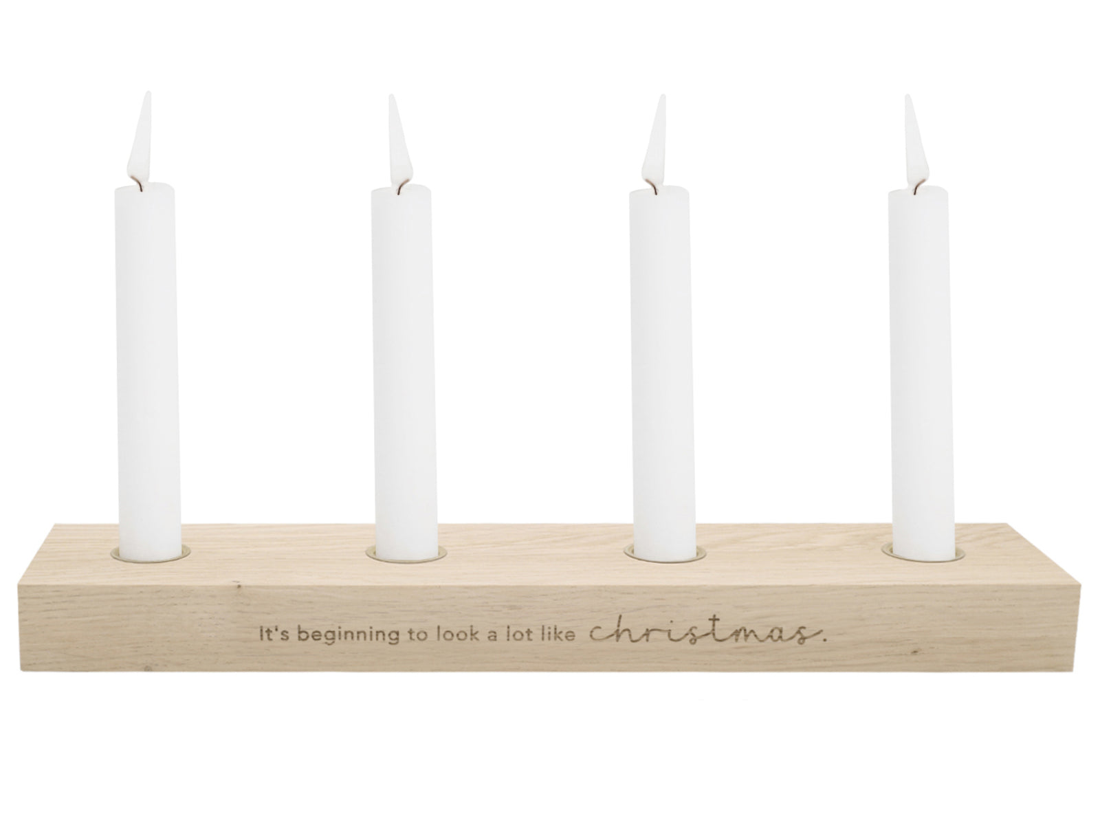 Eulenschnitt Adventskerzenbrett aus Eiche Christmas 35cm Freisteller 2