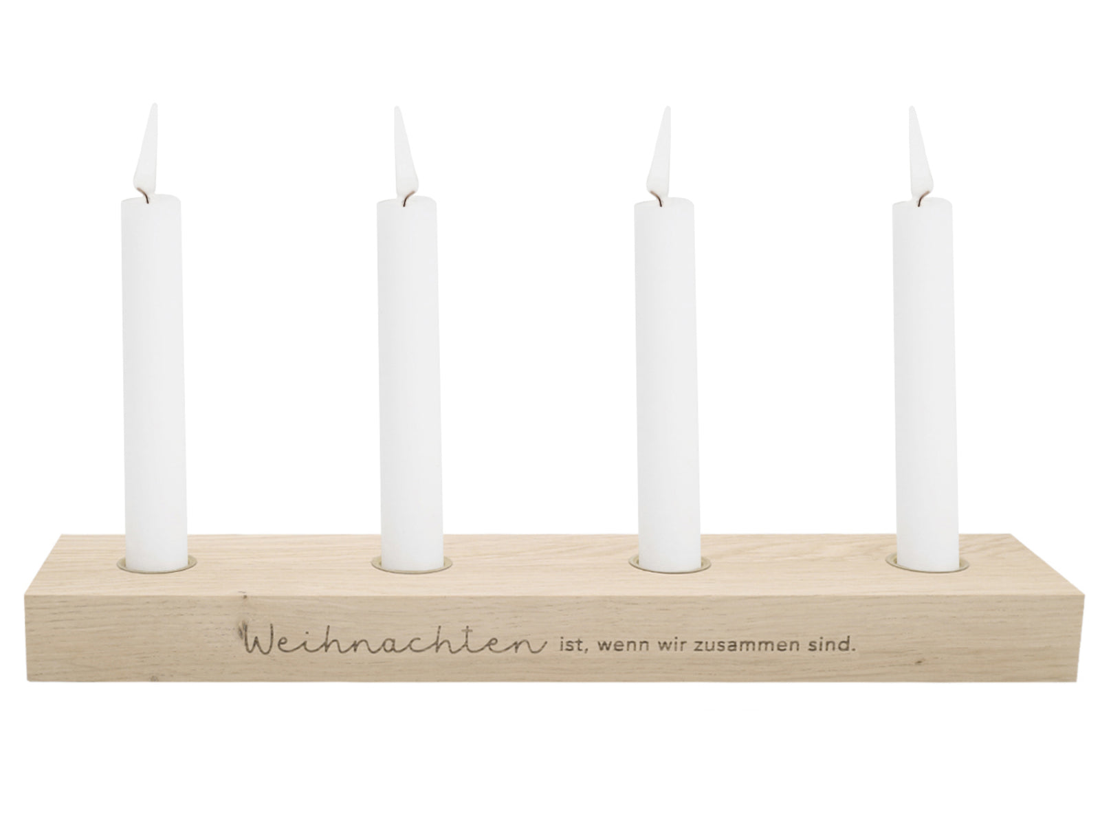 Eulenschnitt Adventskerzenbrett aus Eiche Weihnachten 35cm Freisteller 2