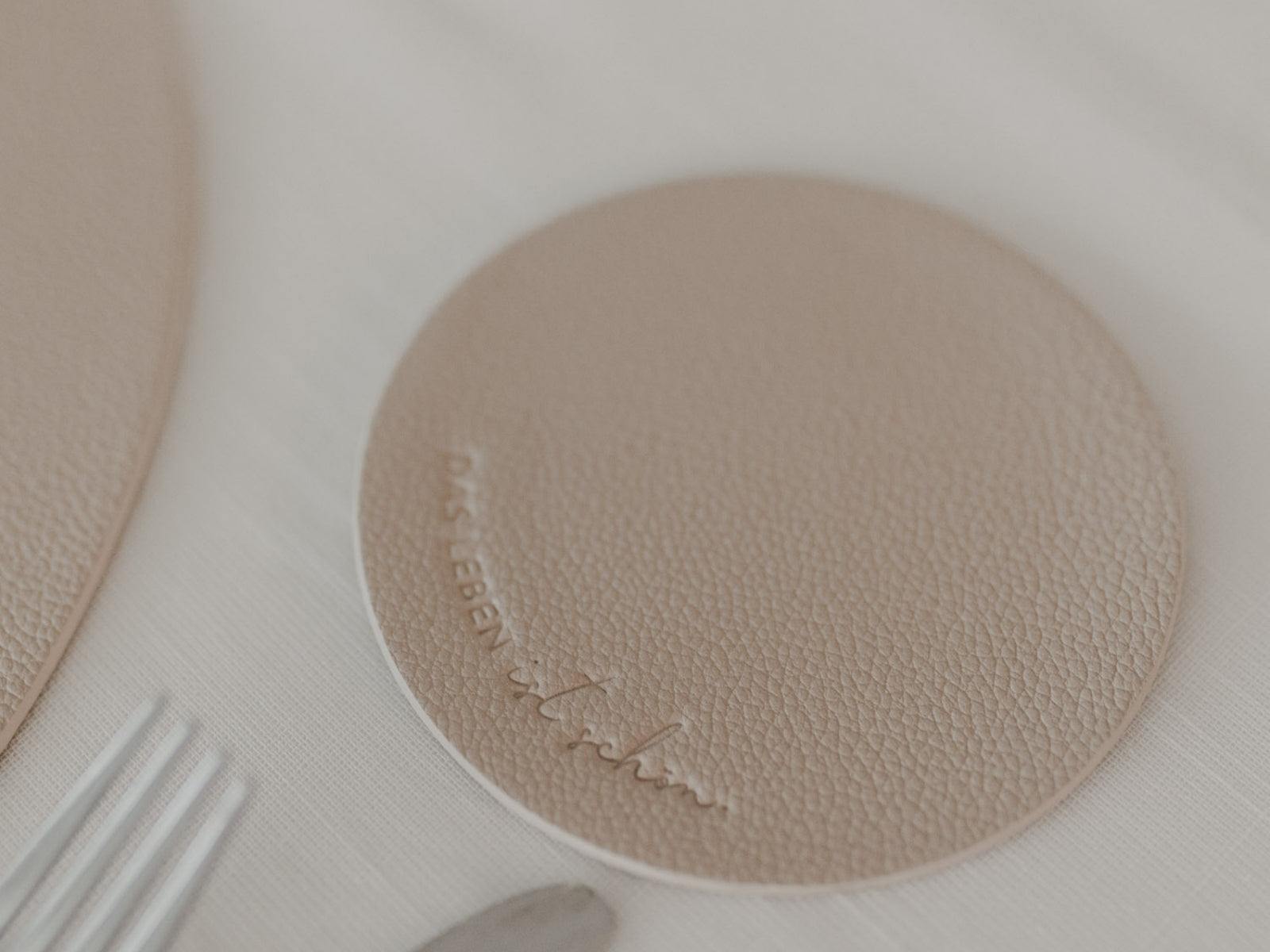 Eulenschnitt Untersetzer Das Leben wendbar creme 11cm Set 2tlg - Produktbild 4