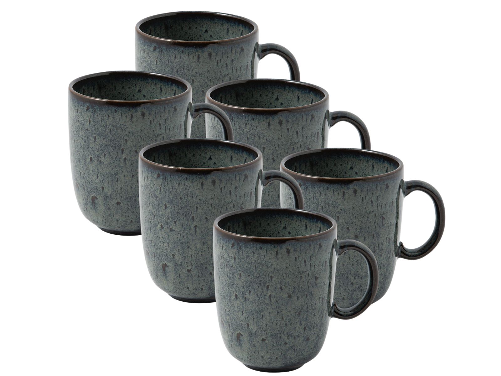 like by Villeroy & Boch Lave gris Becher mit Henkel 0,4 l Set6 Freisteller