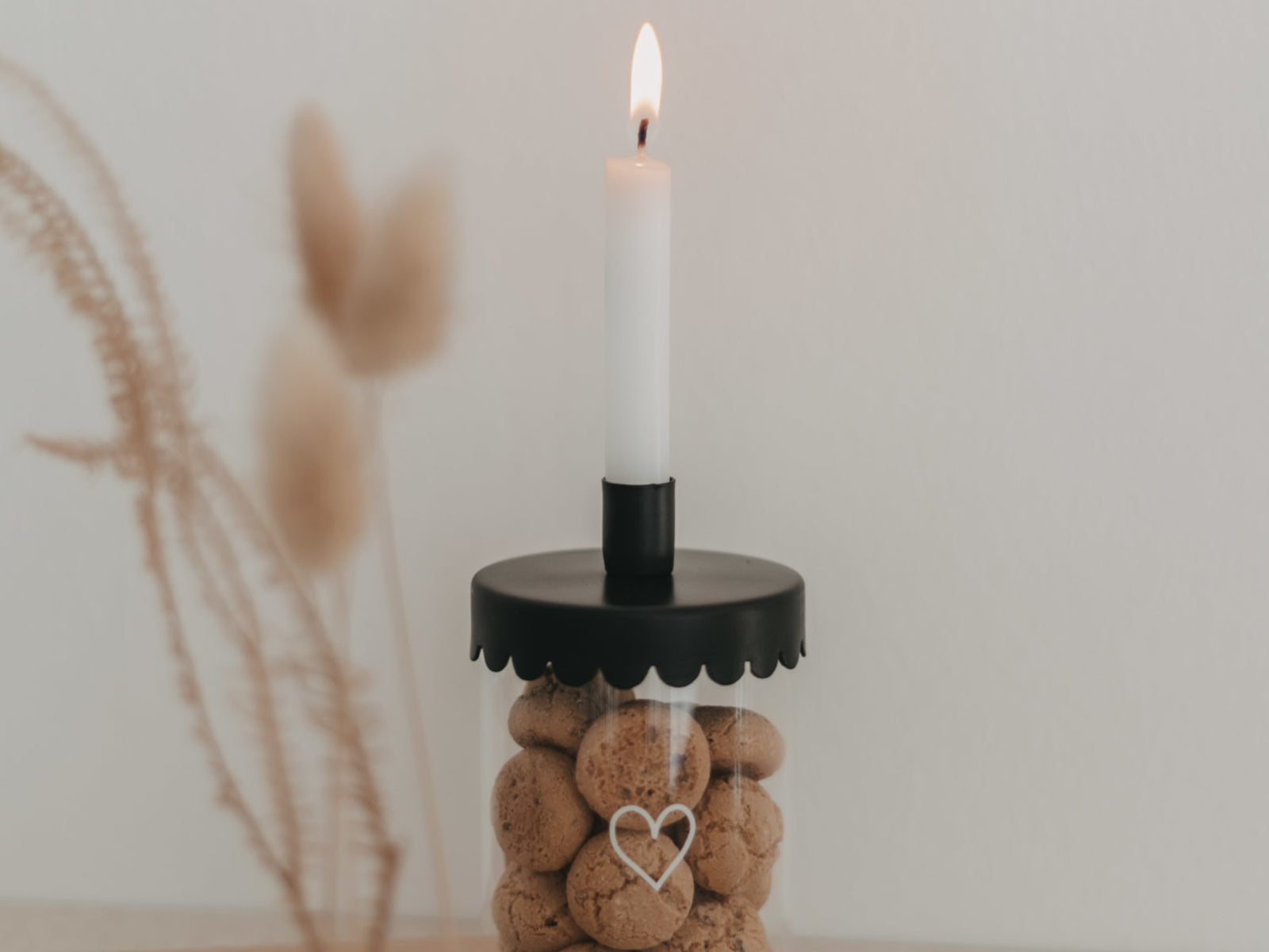 Eulenschnitt Kerzenhalter Mini Welle schwarz 4,9 cm Lifestyle 4