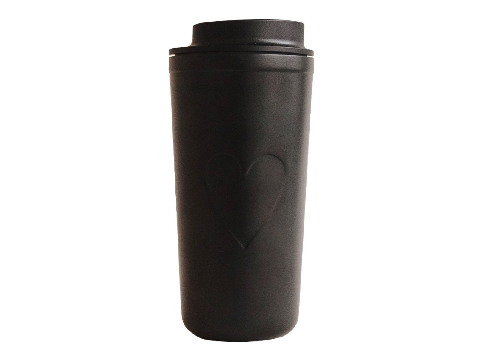 Eulenschnitt To-Go Becher Herz schwarz 0,54l