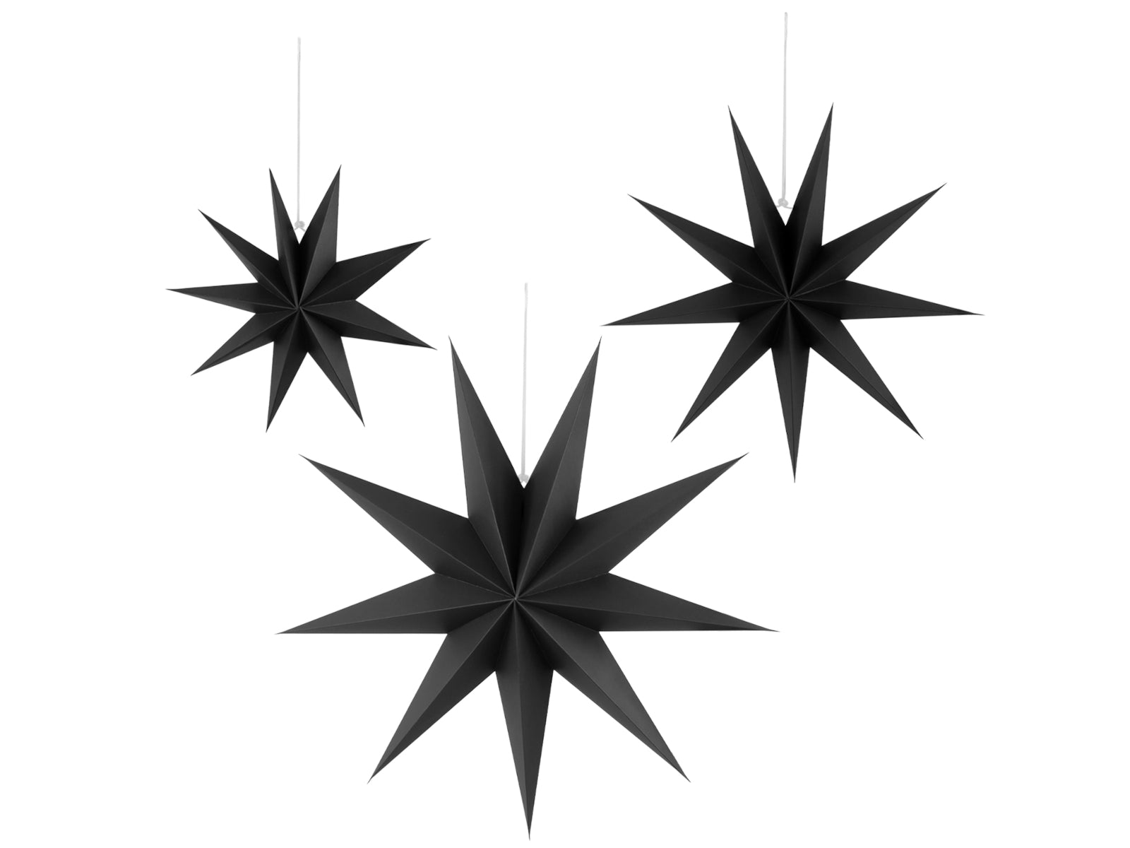 Eulenschnitt Papiersterne schwarz Set3 Freisteller 1
