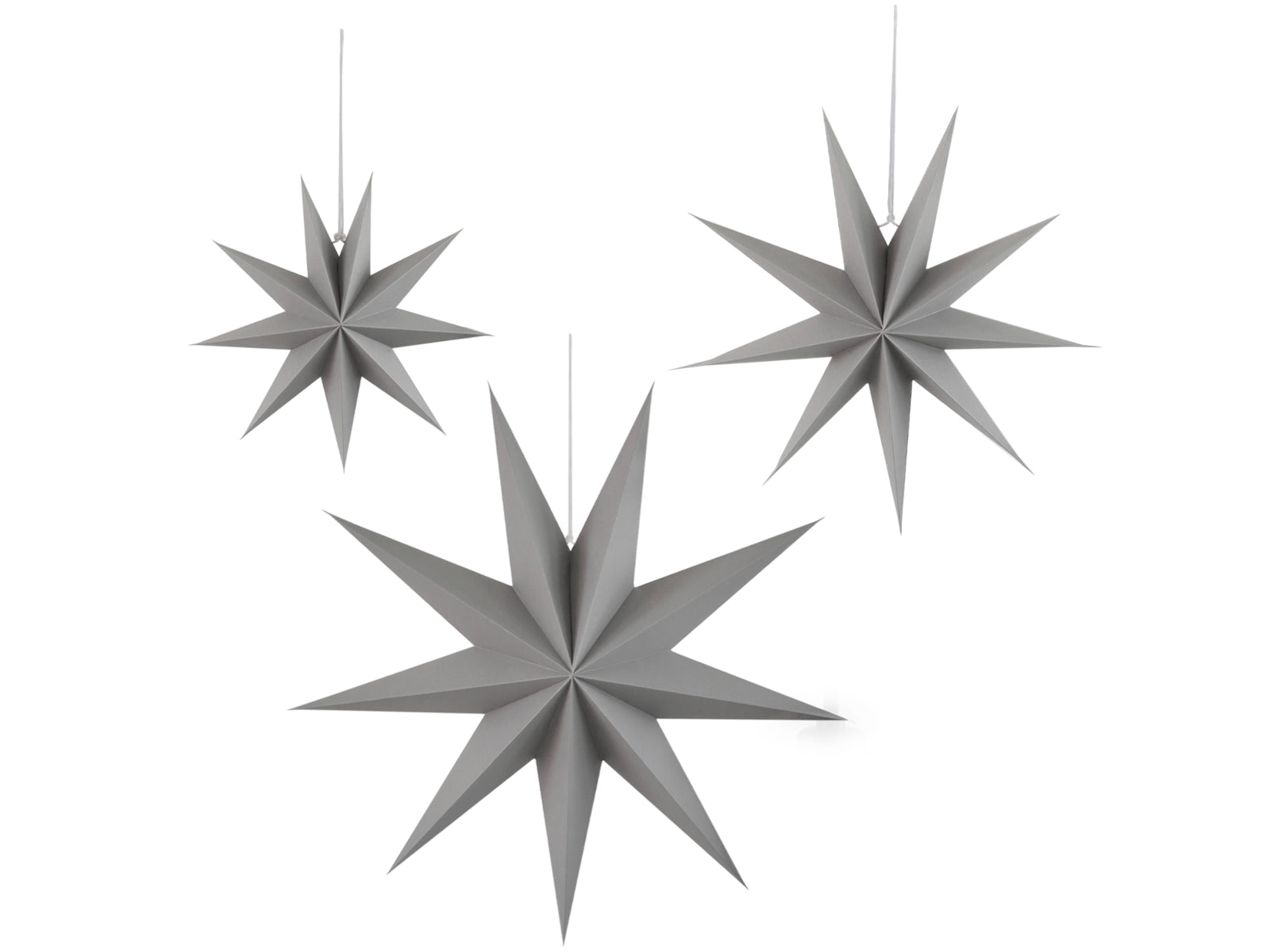 Eulenschnitt Papiersterne grau Set3 Freisteller 1