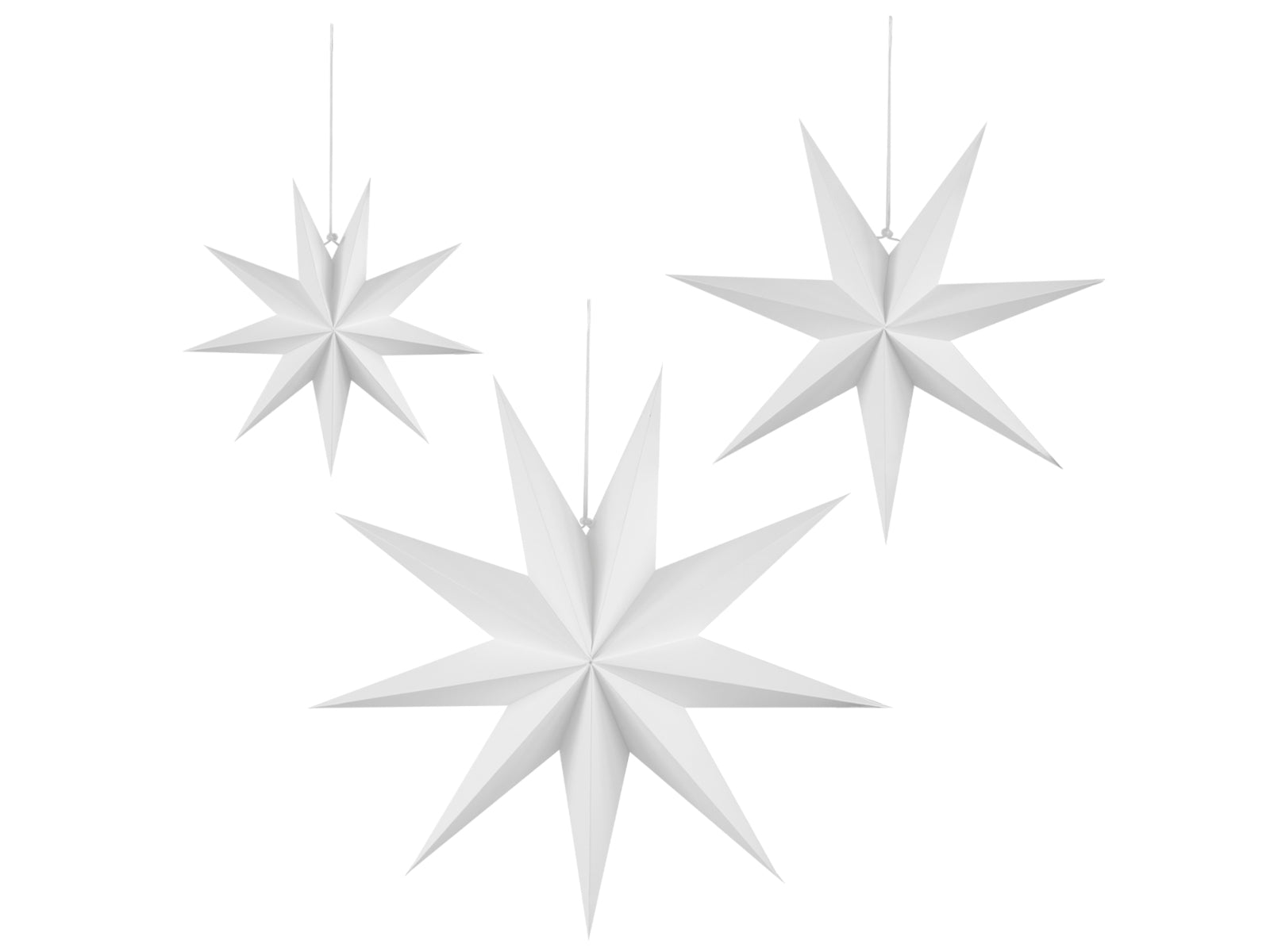 Eulenschnitt Papiersterne weiß Set3 Freisteller 1
