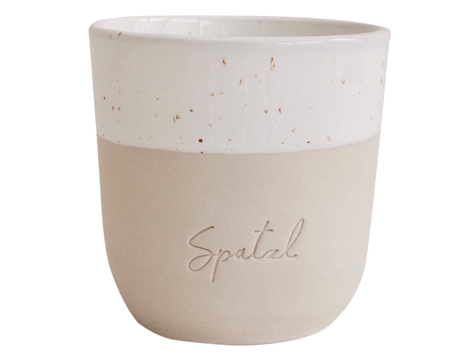 Eulenschnitt Becher Spatzl beige 0,32l Freisteller 1