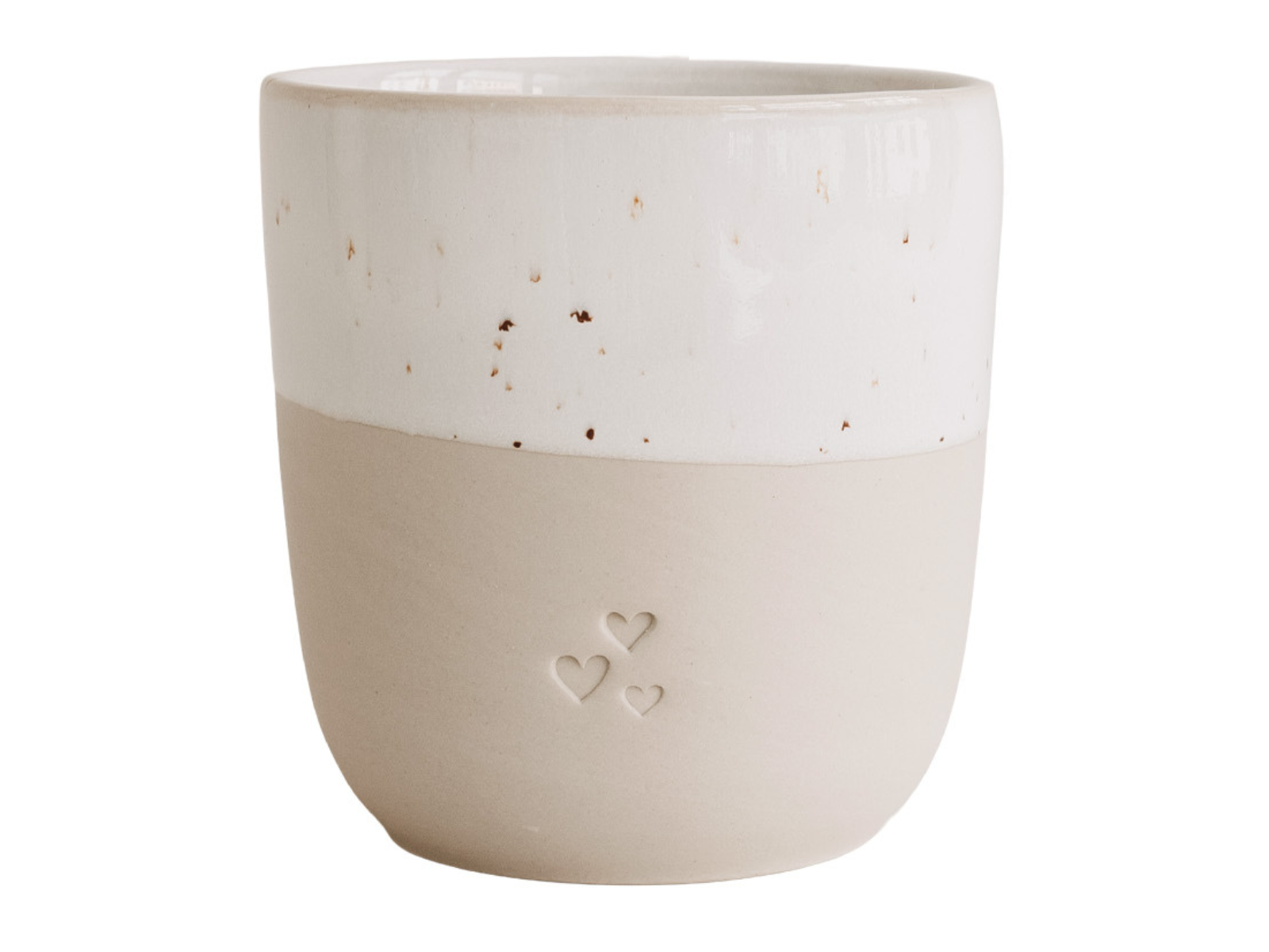 Eulenschnitt Becher Herzen beige 0,32l