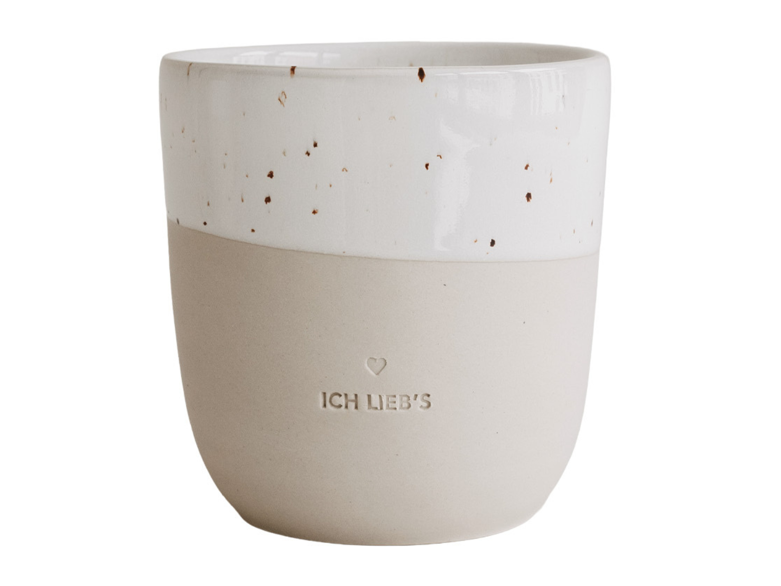 Eulenschnitt Becher Ich lieb's beige 0,32l