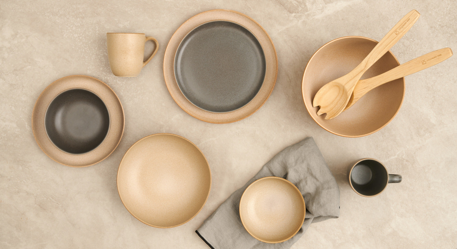 ASA Selection Saisons Speiseteller beluga 26,5cm Set6 Lifestyle2