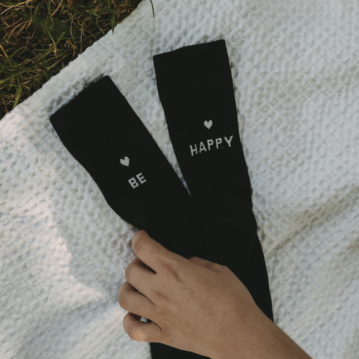 Eulenschnitt Socken be happy schwarz M Gr.39-42 Lifestyle 3